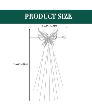 LALAFINA Butterfly Pearl Hairpin Hair Jewels for Women Hair Tassel Chinese Hair Fork Chinese Headdress Pearl Hair Chopsticks Bride Headpiece Pan Hair Artifact Metal Women's Alloy - Buy Online on GoSupps.com