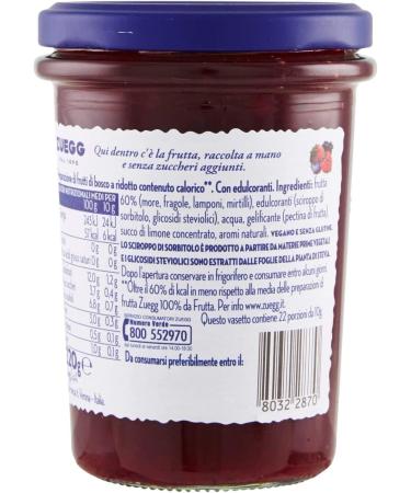 Italian Gourmet E.R. Zuegg Zero Zuccheri Sugar Free Wild Fruit Jams 220g + Gourmet Italian Polpa 6 Count - Buy Online on GoSupps.com