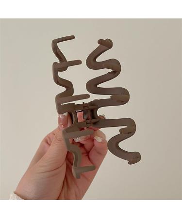 Hair Clips Hair Clip Fashion Hair Claw Large Wave Style Hairpins Hair Clamps Hair Accessories Women Ponytail(Color:Matte pink) - Buy Online on GoSupps.com