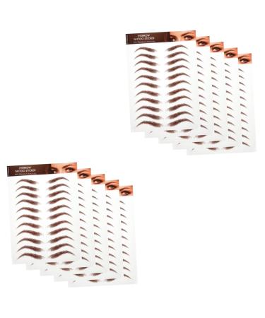 Hemoton 10 Sheets sticker eyebrow stickers peel off simulation eyebrow grooming shaping eyebrow 1 count (Pack of 1) Brownx2pcs