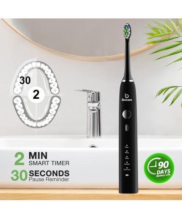 Electric Toothbrush for Adults with 6 Brush Heads | IPX8 Waterproof, 3 Intensity 5 Modes, 2-Minute Smart Timer | Sonic Toothbrush for 90 Days | Includes Travel Case - Buy Online on GoSupps.com