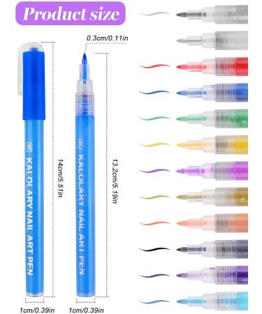 12 Color 3D Nail Art Painting Pen Kalolary Nail Point Graffiti Dotting Pen Drawing Painting Liner Brush for Fall DIY Nail Art Beauty Adorn Manicure Nail Dotting Tools Gift for Halloween Christmas - Buy Online on GoSupps.com