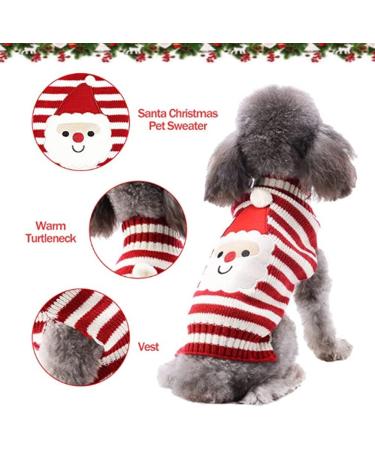 Abrrlo Christmas Dog Sweater - Warm Winter Pet Knit Sweater for Dogs | Santa Claus Holiday Fashion Gift (XXS) - Buy Online on GoSupps.com
