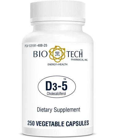 Bio Tech Pharmacal D3-5 Cholecalciferol 250 Capsules - High Potency Vitamin D3 Supplement - Buy Online on GoSupps.com