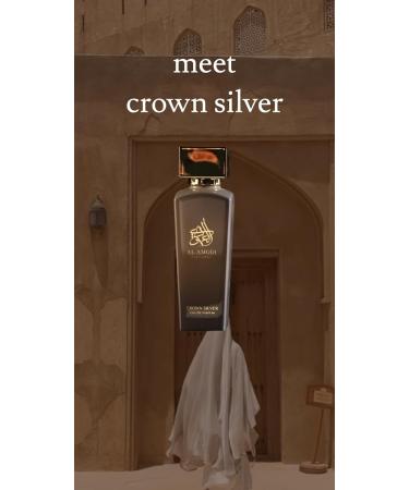 Crown Silver Arabic Perfume for Men Eau De Parfum 2.7 fl oz Arabian Aroma Oud Woody Musk Incense Jasmine Orange Floral Notes - Buy Online on GoSupps.com