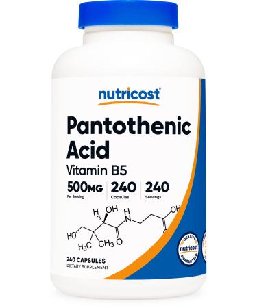 Nutricost Pantothenic Acid (Vitamin B5) 500mg - 240 Capsules