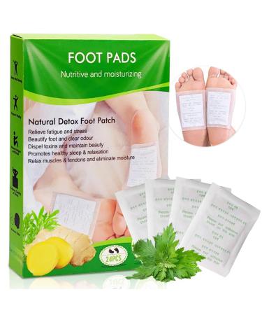 Xnuoyo natural detox foot paving foot pavement Wormwood foot patch promote blood circulation relieve pain and improve sleep free yourself from moisture and cold-24PCs