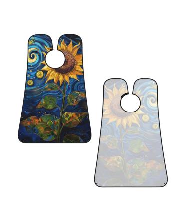 Van Gogh Sunflower Print Beard Bib Apron - Non-Stick Hair Catcher for Men | Perfect Shaving Gift - Buy Online on GoSupps.com