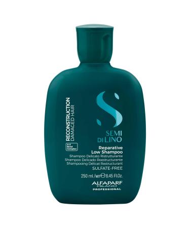 Alfaparf Milano Semi Di Lino Reconstruction Reparative Shampoo for Damaged Hair - Color Safe Hydrating Shampoo for Dry Hair - Restores Fiber & Elasticity - Sulfate & Paraben Free - Vegan (8.45 oz)