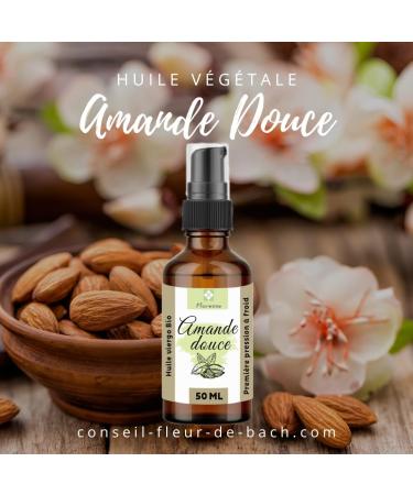  Floresse Sweet Almond Vegetable Oil - Organic - 100% pure and natural - 50 ml - Buy Online on GoSupps.com