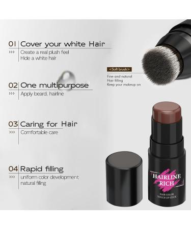 Hair Dye Stick for Hiding White Hair - Natural Hair Concealer Water Resistant - Long Lasting Contour Cream for Men - Camouflage Light Areas and Coloring - Buy Online on GoSupps.com