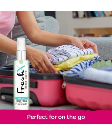 FreshX Toilet Paper Spray | Tissue Spritz Turns Toilet Paper Into 200 Moist Wipes | Flushable Wet Wipe Alternative (Aloe & Cucumber) Aloe Vera - Buy Online on GoSupps.com