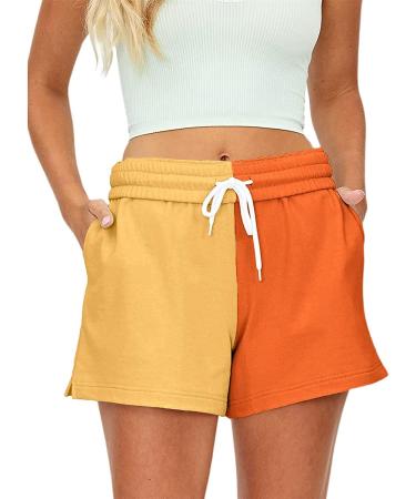 Grimgrow Girls' Cotton Patchwork Athletic Running Shorts - Yellow/Orange, Size 14 - Buy Online on GoSupps.com