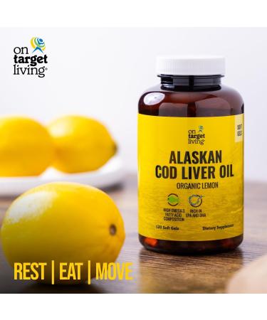 On Target Living Alaskan Cod Liver Oil 120 Soft Gels | Line Caught in The USA | Naturally Occurring Vitamin D | Rich in Omega 3 DHA/EPA - Buy Online on GoSupps.com