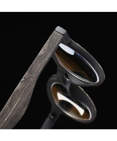 Fashion Wood Grain Round Frame Reading Glasses for Men Women Progressive Multifocus Anti Blue Light Readers(Couleur:Noir Grandeur:2.0x) - Buy Online on GoSupps.com