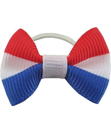 Netproshop Mane Elastics with Bows & Pearls/Crystals - Blue Red White - International Shipping Available - Buy Online on GoSupps.com