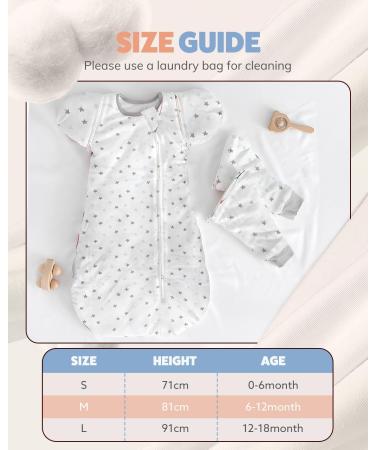 Moxtoyu 100% Cotton 2.5 Tog Baby Sleep Bag | Wearable Blanket with Double Zipper | Removable Sleeves | Newborn Essentials | White L (12-18M) - Buy Online on GoSupps.com