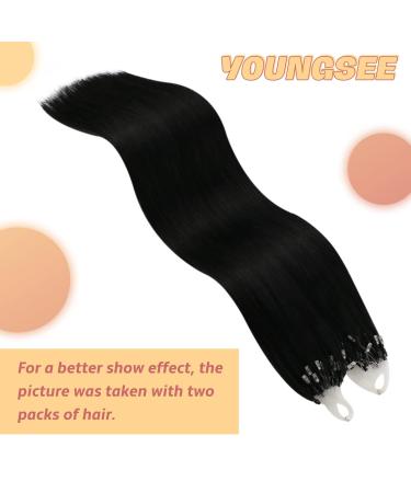 Youngsee 1G Black Microring Hair Extensions - Real Remy Hair 40cm Smooth Micro Extensions 50g - Buy Online on GoSupps.com
