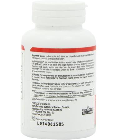 Natural Factors ApplePectinRich Super Strength - 90 vegicaps - Buy Online on GoSupps.com