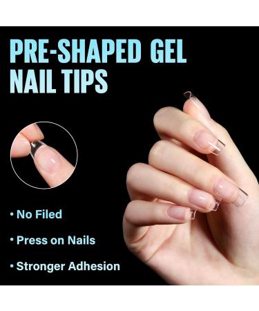 Tomicca 504 Piece Square Artificial Nail Tips - Full Cover Gel Tips for DIY Nail Art & Nail Studios - 12 Sizes French Short Tips - Buy Online on GoSupps.com
