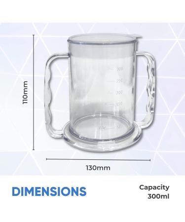 Wide Floor Drinking Cup with Anti-Spray Lid | Double Handle Mug for Seniors | Ideal Beverage Cup for Dementia & Arthritis - Buy Online on GoSupps.com