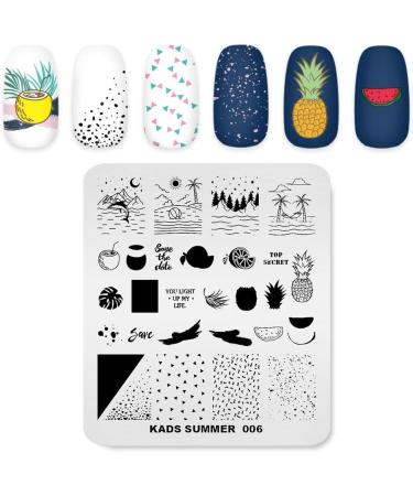 KADS Nail Art Stamping plate Nail Template Nail Art Design Tool Nail DIY Design Image Plate (SU006) - Buy Online on GoSupps.com