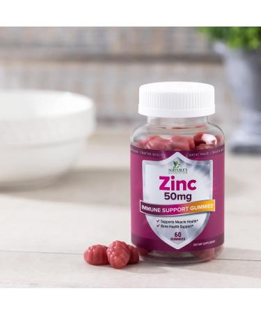 Zinc Gummies 50mg - Immune Support & Antioxidant Supplement - Vegan & Gluten-Free - 60 Gummies - Buy Online on GoSupps.com