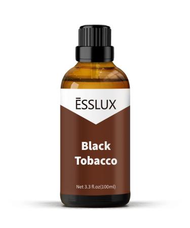 Black Tobacco Fragrance Oil ESSLUX 100ml 3.3 oz Large Single Scented Oils Aromatherapy Essential Oils for Home for Diffuser Massage Soap Candle Making Scents