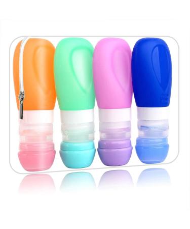 Empty travel bottle waterproof silicone travel bottle and transparent cosmetic bag with storage bags for shampoo cosmetic products (89 ml) 8 pieces