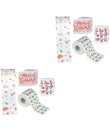 LABRIMP Christmas 8 Rolls Paper Napkin Toilet Paper in Bulk Red Decor Embroidered Toilet Paper Kitchen Accessory Music Assorted Colorx2pcs 10x10cmx2pcs
