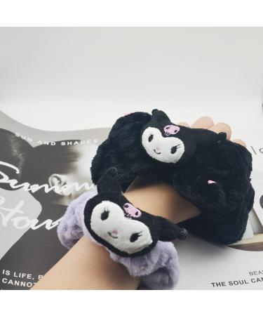 Kawaii Kitty Hair Band and Hair Tie Set - Coral Fleece Head Wraps for Girls and Women - Cute Cartoon Hair Accessories - 2pcs - Buy Online on GoSupps.com