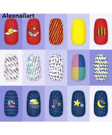Alexnailart Nail Stamping Plate - Weather Themed Nail Art Stencils for Sun Moon Rain & Clouds - DIY Manicure Tool NA030 - Buy Online on GoSupps.com