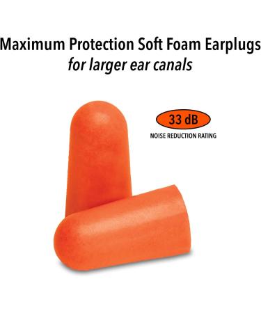 Macks Maximum Protection Soft Foam Earplugs 50 Pair - 33 dB NRR - Comfortable Ear Plugs for Sleeping, Snoring, Concerts, Motorcycles - Pack of 1 - Buy Online on GoSupps.com
