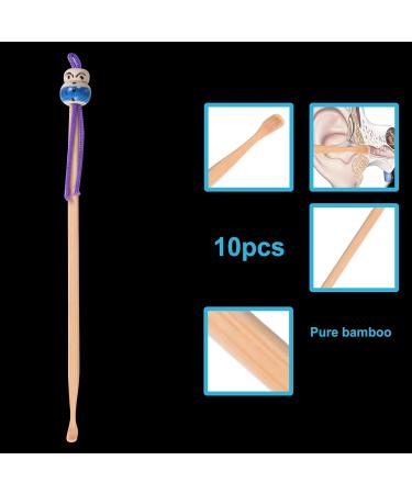 10 Pack Bamboo Ear Spoons - Portable Earwax Cleaning Tools for Ear Cleanliness - Buy Online on GoSupps.com