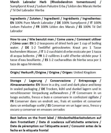  HEALTH EMBASSY Health Embassy Swamp Ledon Herb | Ledum palustre | Rhododendron Tomentosum | Marsh Labrador Herb Tea 50g - Buy Online on GoSupps.com