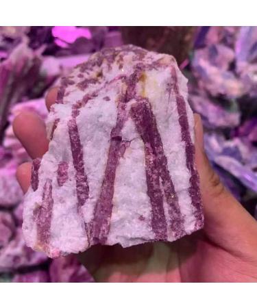 1pc 400g-500g Natural Rough Pink Plum Blossom Tourmaline Crystal Quartz Stone Obelisk - Buy Online on GoSupps.com
