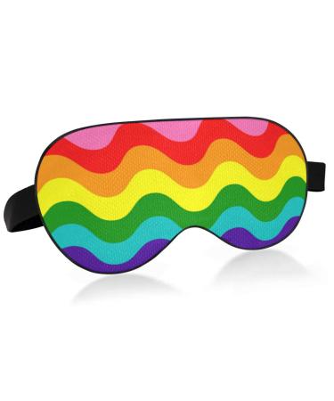 Sleep Mask Light Blocking LGBT Pride Flag Eye Mask for Sleeping with Adjustable Strap Soft Lightweight Eye Cover Blindfold for Men Women Work Travel Naps