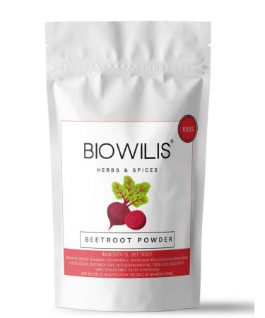 BIOWILIS-Beetroot Powder for Skin & Hair 100 g | 100% Natural Powder | Hydrates & Nourishes Hair & Skin | No Chemicals No Preservatives No Pesticides