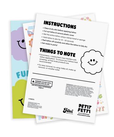 XO Fetti Groovy 70s Temporary Tattoos - 48 Glitter Styles for Flower Power Birthday Party | Good Vibes Only Favors with Smiley, Rainbow Arts and Crafts - Buy Online on GoSupps.com