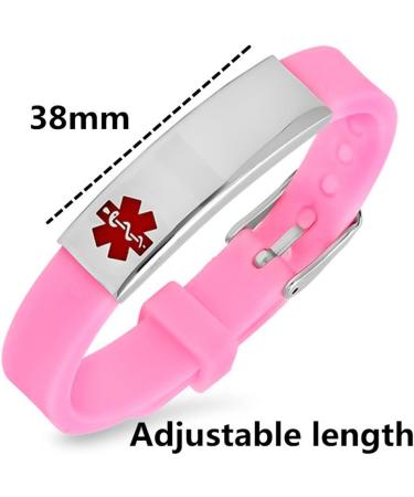 Custom Adjustable Silicone Medical Alert Bracelet for Food Allergy Awareness - Free Engraving for Men Women & Kids - Daily Emergency Saver - Buy Online on GoSupps.com
