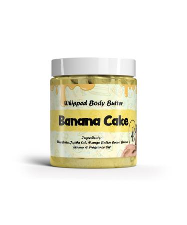 Jersey Botanical - Banana Cake Whipped Body Butter 8oz. With Shea Butter Mango Butter Cocoa Butter Creamy Natural Smooth Long-lasting Intense Moisturizer