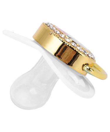 Bling Baby Pacifier - Silicone Soft Dummy Soother Teether Toy for Breastfeeding Babies 6-18 Months - With Clips - Perfect Baby Shower or Christmas Gift (White) - Buy Online on GoSupps.com