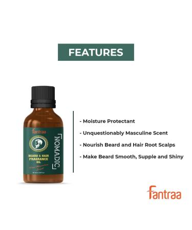 Beard and Hair Fragrance Oil - 30 ml | Nomadic Scent for Men | International Shipping - Buy Online on GoSupps.com