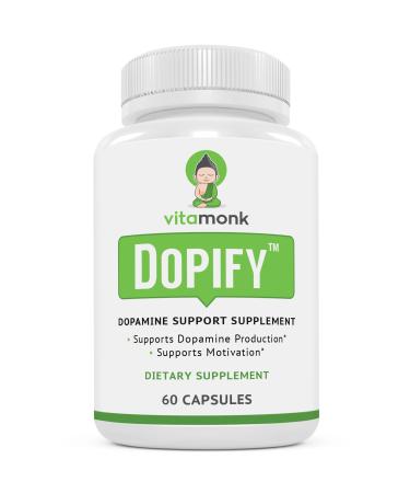 VitaMonk Dopify Dopamine Supplement Dopamine Booster with Uridine Monophosphate Mucuna Pruriens L-Theanine Tyrosine and More - No Artificial Fillers Just Brain Food - 60 Capsules