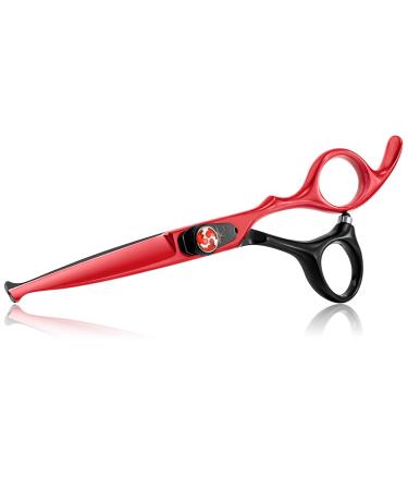 Hairdressing Scissors Kids Safety Round Tips Hair Scissors Children Haircut Scissors 6 Inch Hair Trimming Scissors Professional Salon Barber Scissors for Baby Toddler Beginners and Home Use Black and Red Cutting Scissor