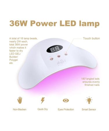 AB GEL Glitter Gel Polish Set - 6pcs Soak Off Nail Lamp Kit in Green, Orange, Rose, Red, White, Silver & Golden Shades - Nail Varnish Art DIY at Home - 7.5ml - Gift Box Included | MACG189 - Buy Online on GoSupps.com