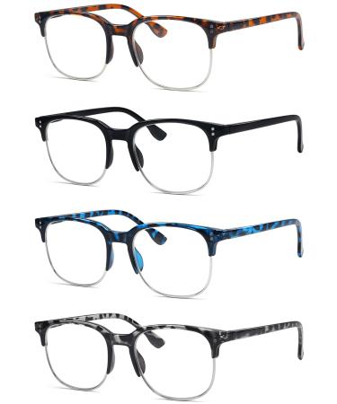 Eyekepper Reading Glasses Women Men 4-Pack Design Semi-rim Readers Eyeglasses +2.50 4pcs-mix 2.5 x