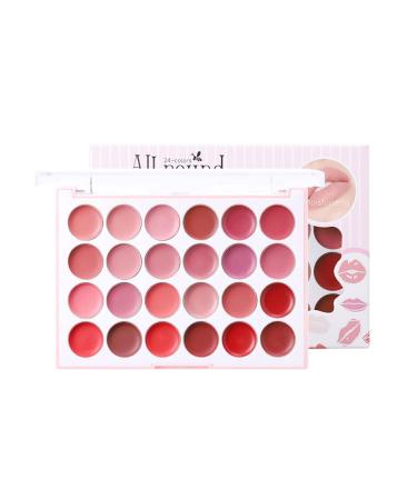 Palette Lip Gloss Lipstick Palette Matte Lip Color24 Color Makeup Lip Gloss Sheet Portable Long Lasting Lipstick for Female Girls