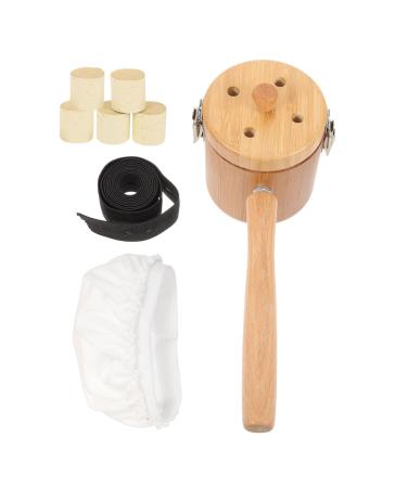 SEWOART 1 set of handheld devices for the moxibusion MOXIBUSIONTION CASTER Wood metal bracket Moxibustion Storage box MOXA heat tank wooden tools Moxa gelor holder Bambus Moxibusche fabric