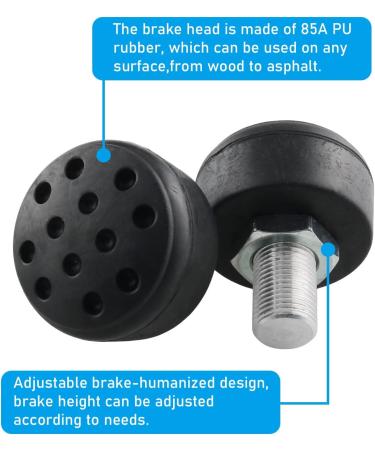 1 Pair Adjustable Rubber Brake Block Stoppers for Roller Skates - Durable Non-Marking Toe Stops Plugs in Black - Buy Online on GoSupps.com